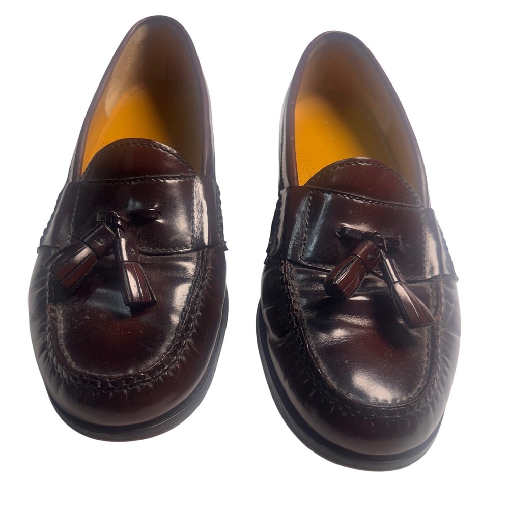 Cole Haan Mens 10 D Tassel Loafers Burgundy Cordovan Leather Dress Shoes 03507